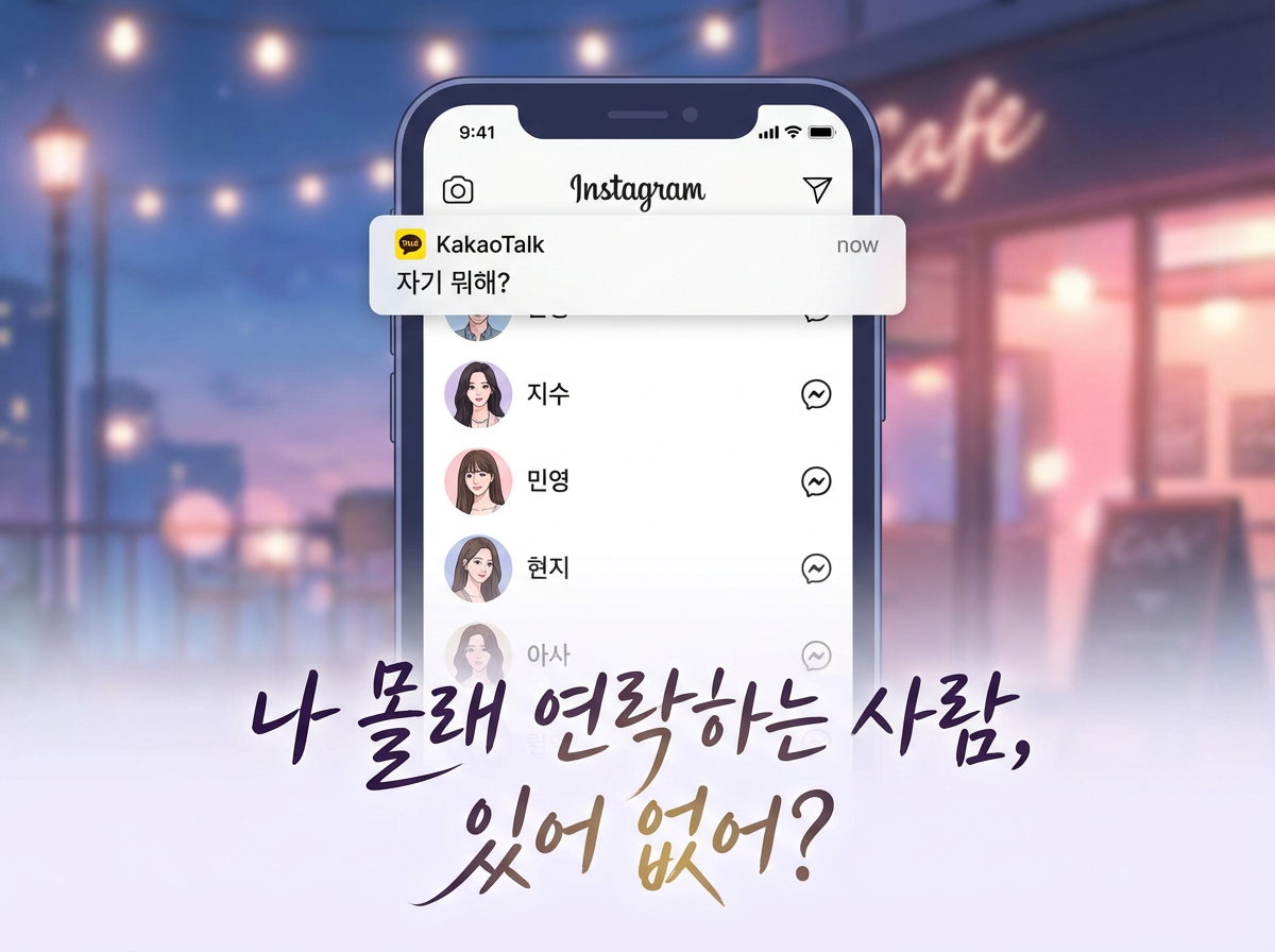 나 몰래 연락하는 사람, 있어 없어?